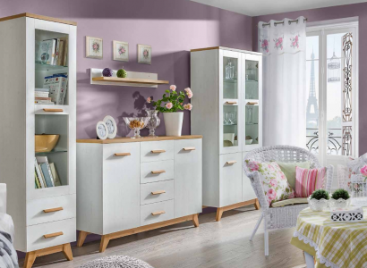 Living room set display cabinet, chest of drawers, wall shelf, living room walls, chests of drawers